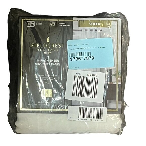 Fieldcrest Mirron Solid Sheer Grommet Top Single Panel Silver‎ Gray 50 x 84 - Picture 10 of 12